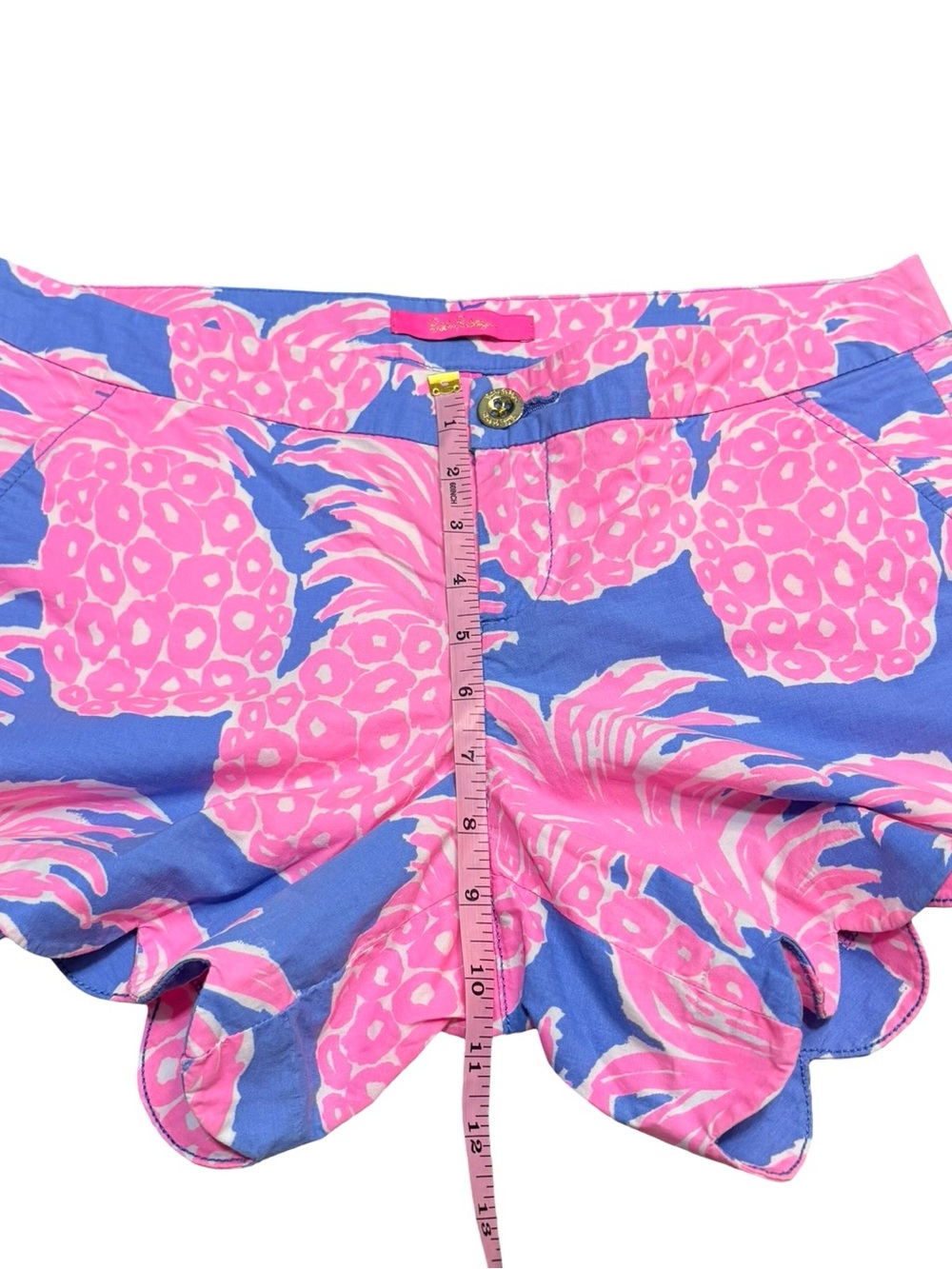 Lilly Pulitzer Buttercup Pineapple Shake Scallop Shorts Size 8 - Picture 8 of 10